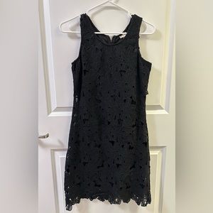 Short Black Flower Dress- Medium